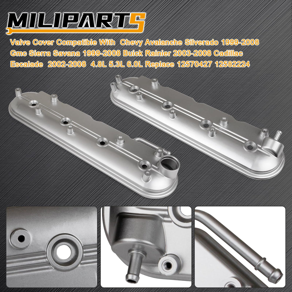 MILIPARTS valve cover for GMC Sierra—robust seal for heavy-duty use.
