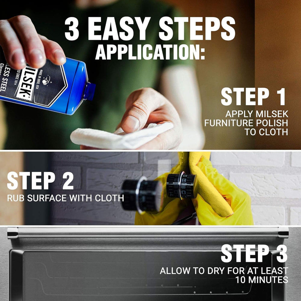 Milsek removes glue residue without harming finishes, preserving metal look