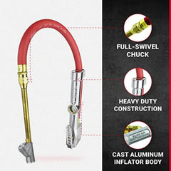Replaceable gauge and valve cartridges extend tool life.