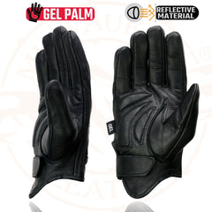 Milwaukee Leather glove on handlebar demonstrating secure grip during rides.