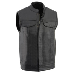 Milwaukee Leather LKM3710 front view shows durable full-grain leather for long-lasting riding gear.