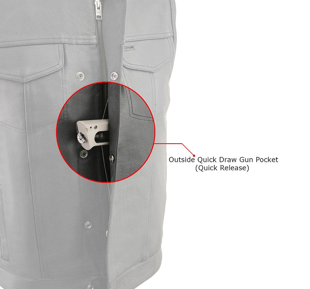 Milwaukee Leather LKM3710 media pocket keeps your phone within easy reach.