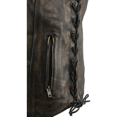 Milwaukee Leather MLM3540 adjustable side lacing for a tailored fit