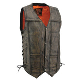 Milwaukee Leather MLM3540 front view with 10-pocket layout for riders