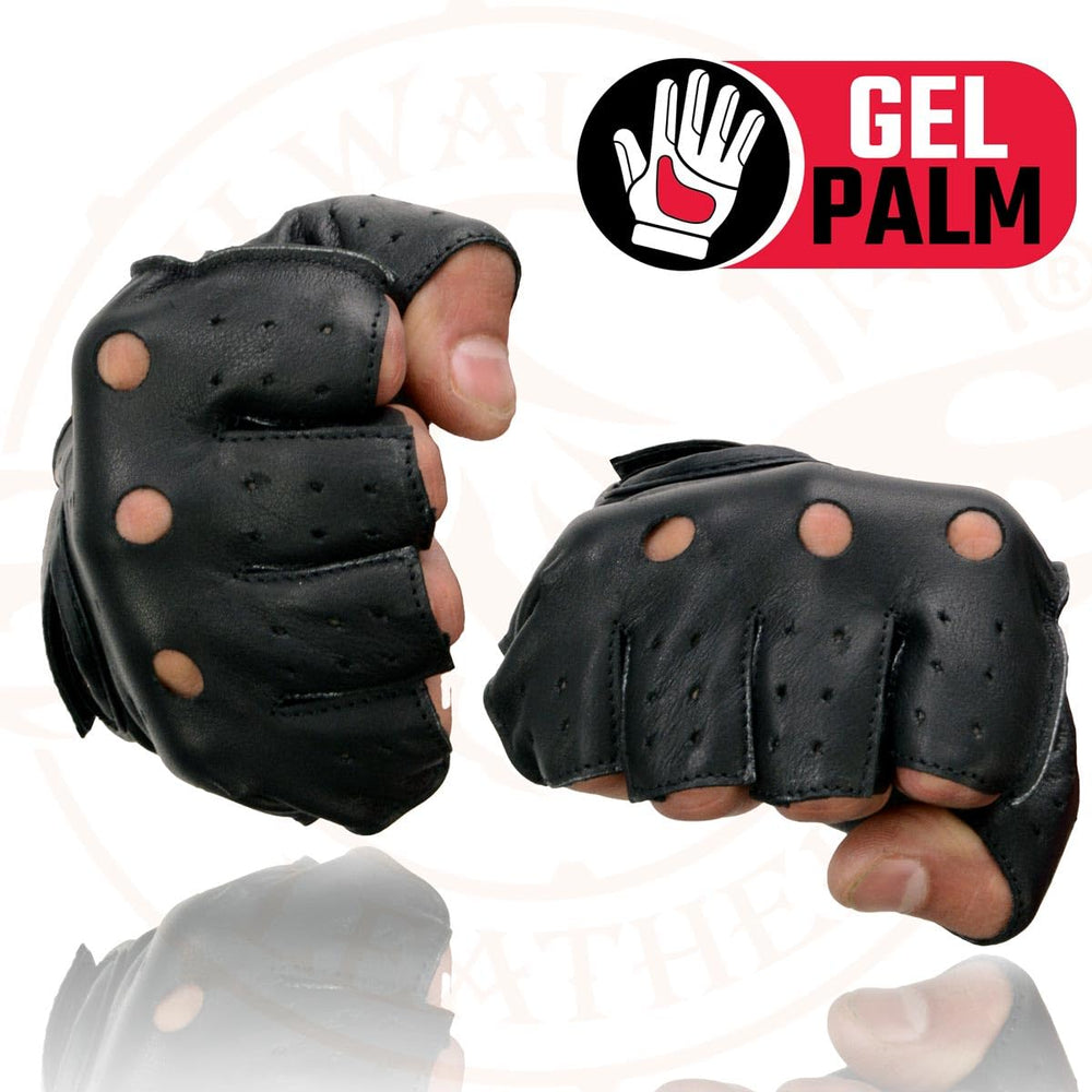 Milwaukee Leather SH195 fingerless gloves for precise control during riding
