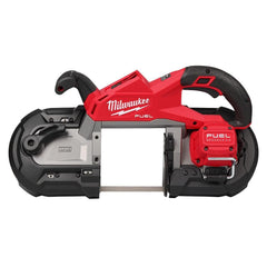 Milwaukee M18 FUEL Deep Cut Band Saw front view emphasizes compact handling and balance