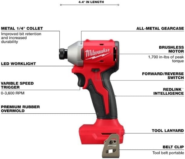 Milwaukee M18TRADE brushless 14-hex impact driver with durable gearcase for demanding jobs.