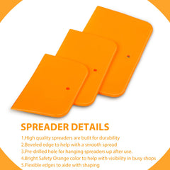Minatee white mixing board with yellow spreaders for efficient projects
