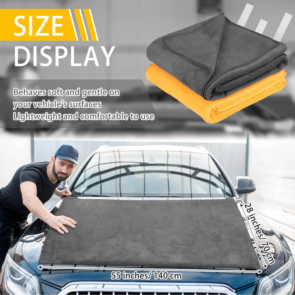 Mindsoft giant towel foldable for easy trunk storage.