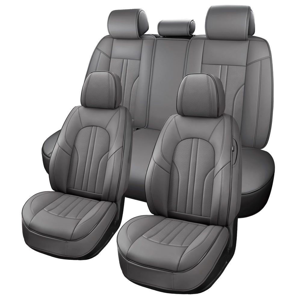 MINGBRON car seat covers full set in gray protect seats while keeping airbag access.