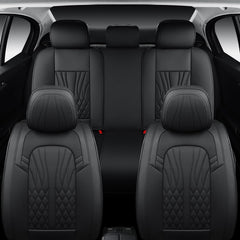 MINGBRON leather seat covers: full set packaging and components visible.