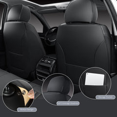 MINGBRON leather seat covers: rear-right seat cover with compatible installation details.