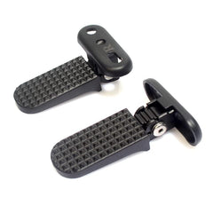 Minho footpegs side profile emphasizing rust-resistant aluminum and stainless build.