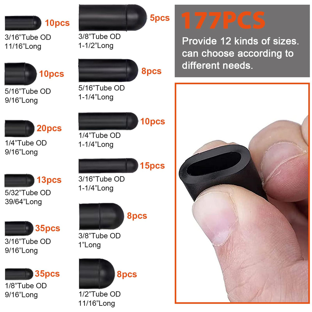 MINIMARU kit shows 12 sizes and 177 caps for versatile automotive sealing.