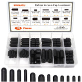 MINIMARU vacuum cap kit overview with 177 pieces in a clear case.