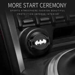 Minsezhi Push Start Button Cover close-up, shows zinc alloy craftsmanship.