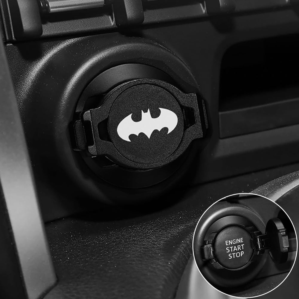 Minsezhi Push Start Button Cover front view, enhances sporty look and protection.