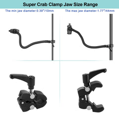 Mippko adjustable jaw clamps securely to rods, desks, and handlebars.