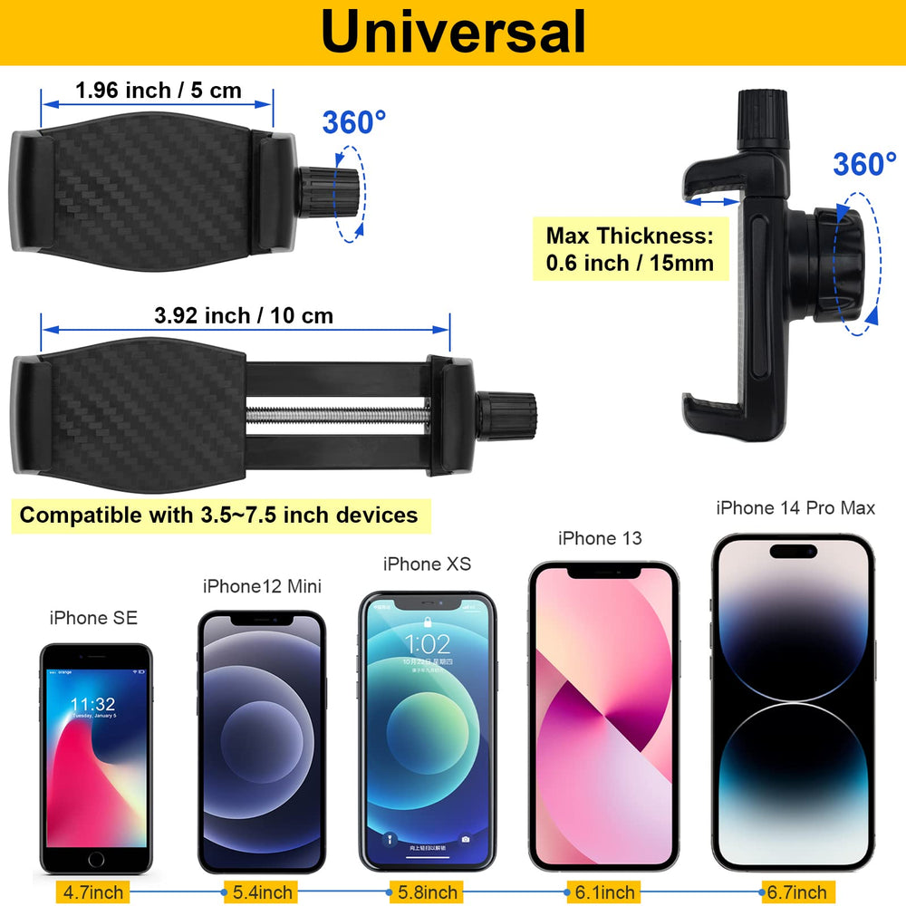 Mippko phone holder angle-rotation mount offers 360° rotation for ideal viewing angles.