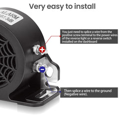 MIRKOO backup alarm universal fit for trucks vans cars and SUVs.