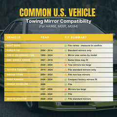 Durable MirroGuard materials designed for outdoor towing and rugged conditions