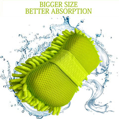 Mirrorever dry and wet use mitt for versatile cleaning tasks