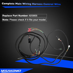Misakomo 625805 wiring harness ports for plug-and-play setup.