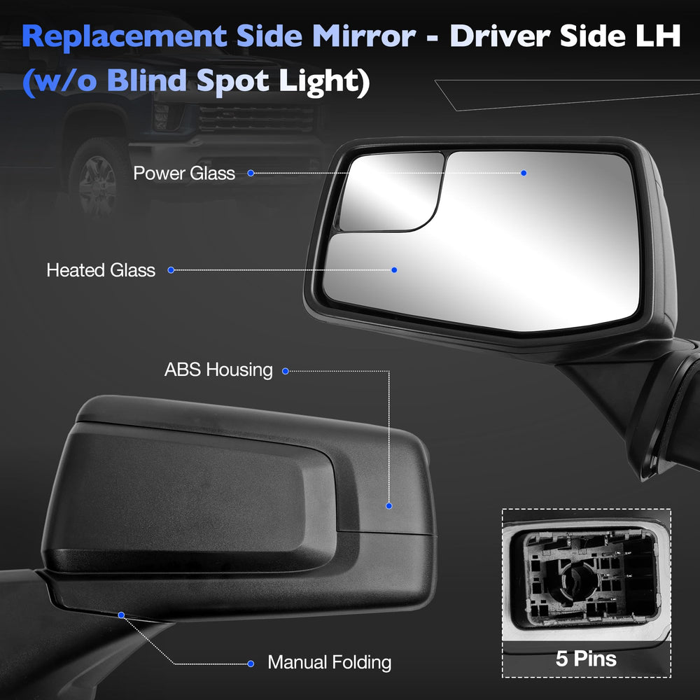Misakomo heated mirror close-up showing glass and heating element for defrost