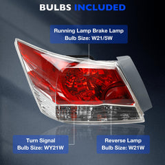 Misakomo driver-side tail light with pre-installed bulb.