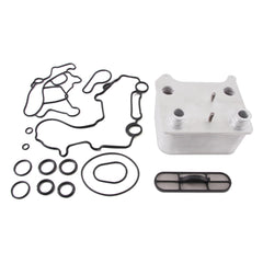 Mishimoto MMOC-F2D-03 oil cooler front view, showcasing durable construction.