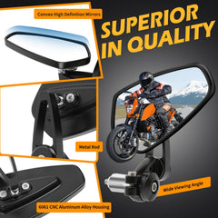 MISS MOLY bar end mirror installed on the handlebar for quick checks.
