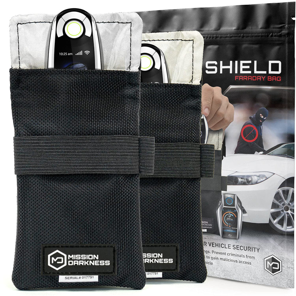 Mission Darkness Faraday Bag keyfob closed blocks signals for added vehicle security