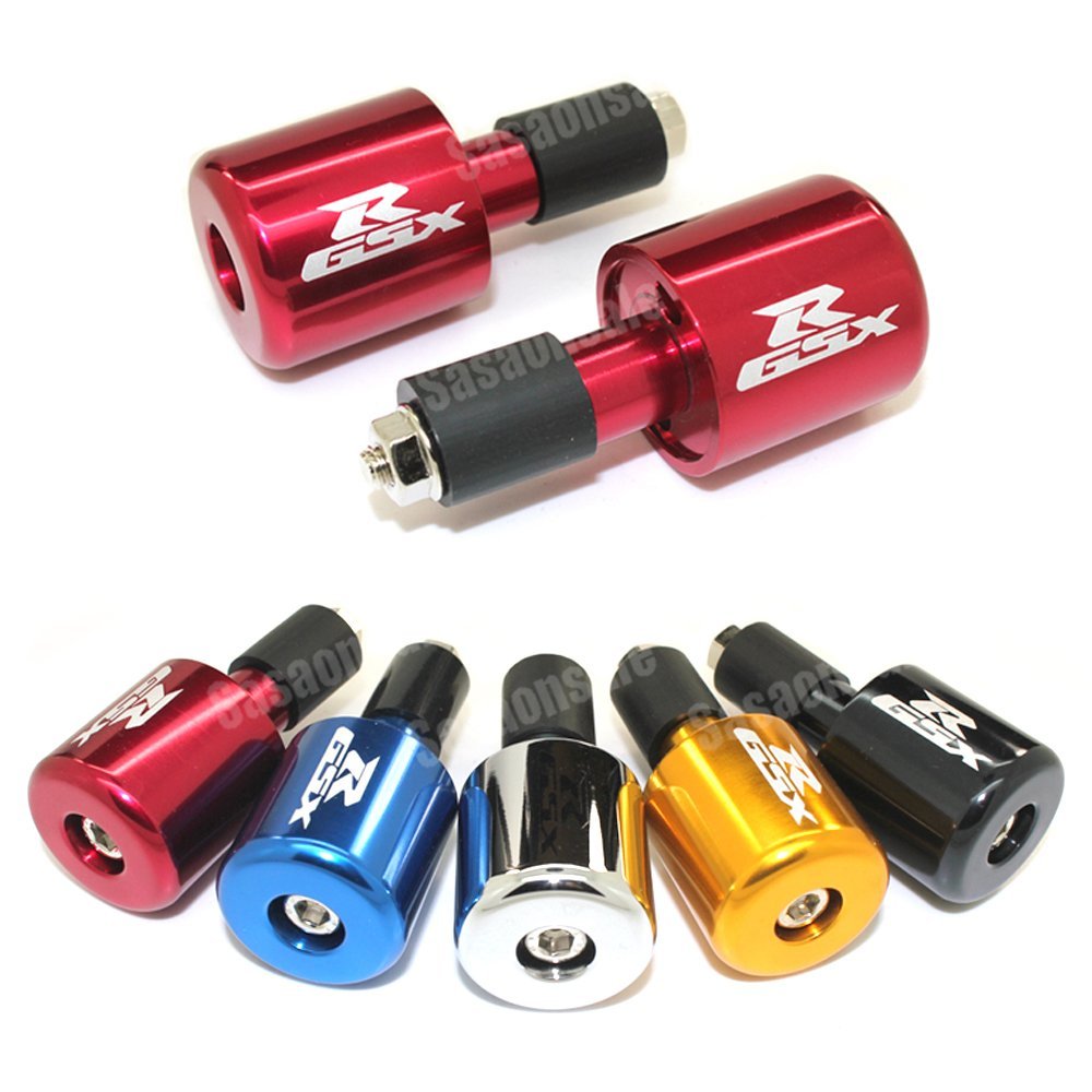 MIT Motors GT-Speed red bar ends installed on GSX-R enhance grip and bike aesthetics.
