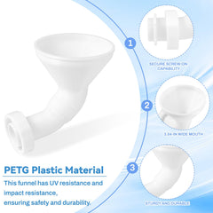 MITCHENIFY RV Water Inlet Funnel premium PETG resists heat and UV exposure.