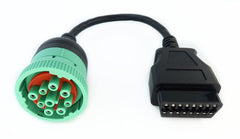MITOB green J1939 male connector for robust diagnostics.