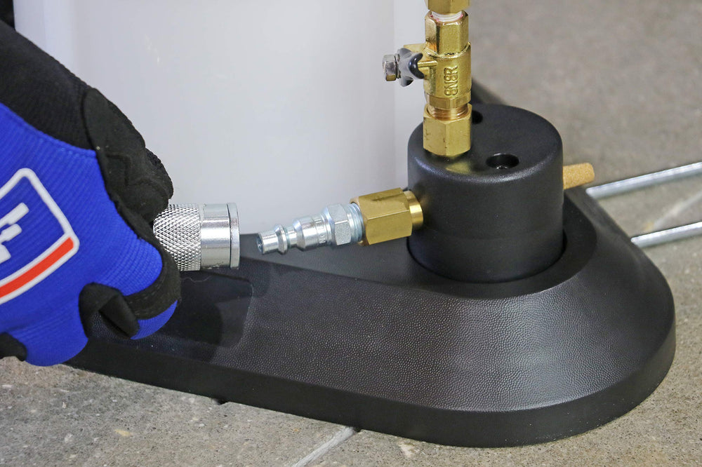 Mityvac MV7300 quick-drain spout simplifies discarding extracted fluids after service