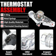 MITZONE aluminum thermostat assembly for BMW X5, robust cooling solution