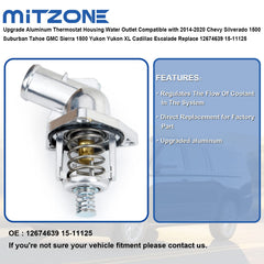 MITZONE aluminum thermostat housing with gasket for a durable replacement