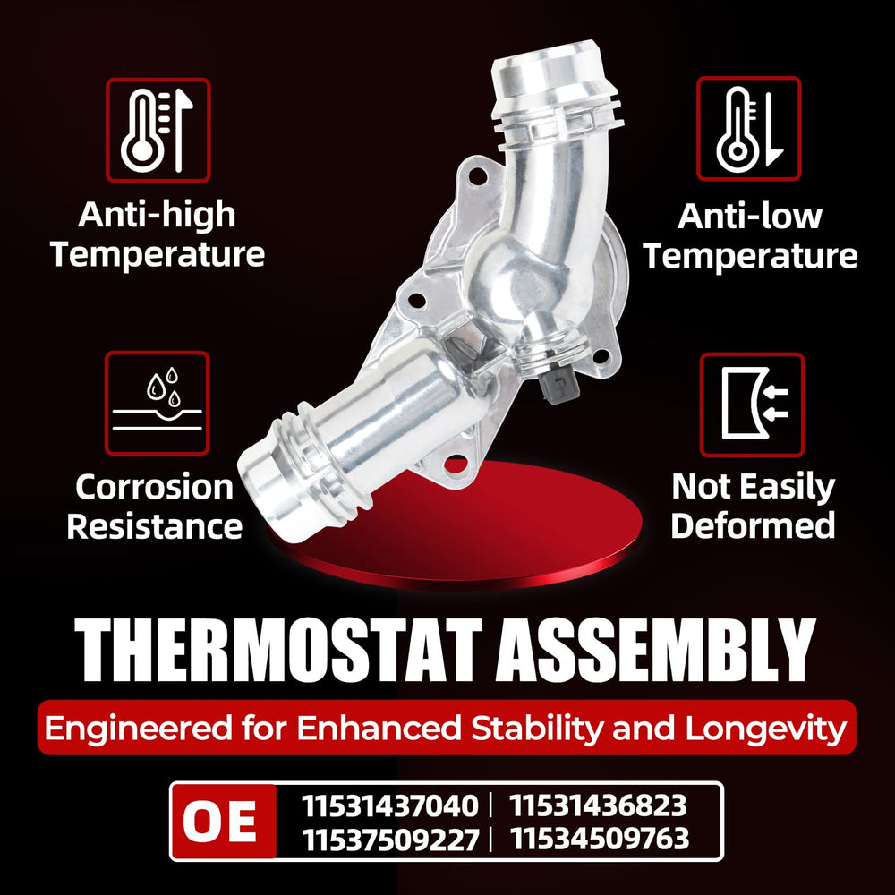 MITZONE thermostat housing with gasket kit for BMW, complete replacement