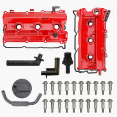 MITZONE aluminum valve cover left with red finish for precise fit and durability