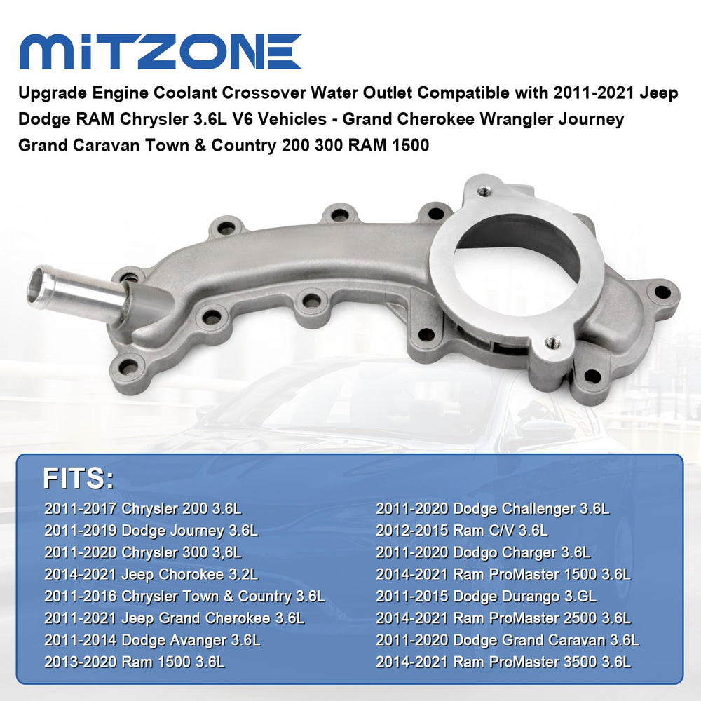 MITZONE thermostat housing close-up showing OEM-quality fit for easy replacement.