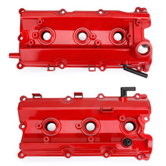 MITZONE red-finish valve cover on VQ35DE engine for durable appearance