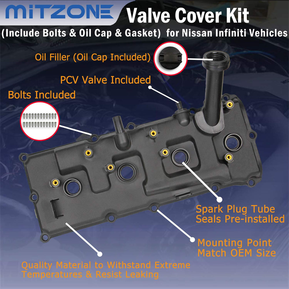 MITZONE valve cover with oil cap included in complete kit