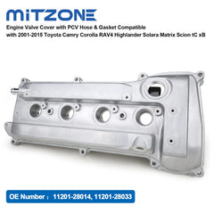 MITZONE valve cover with PCV hose closeup, durable gasket for reliable sealing.
