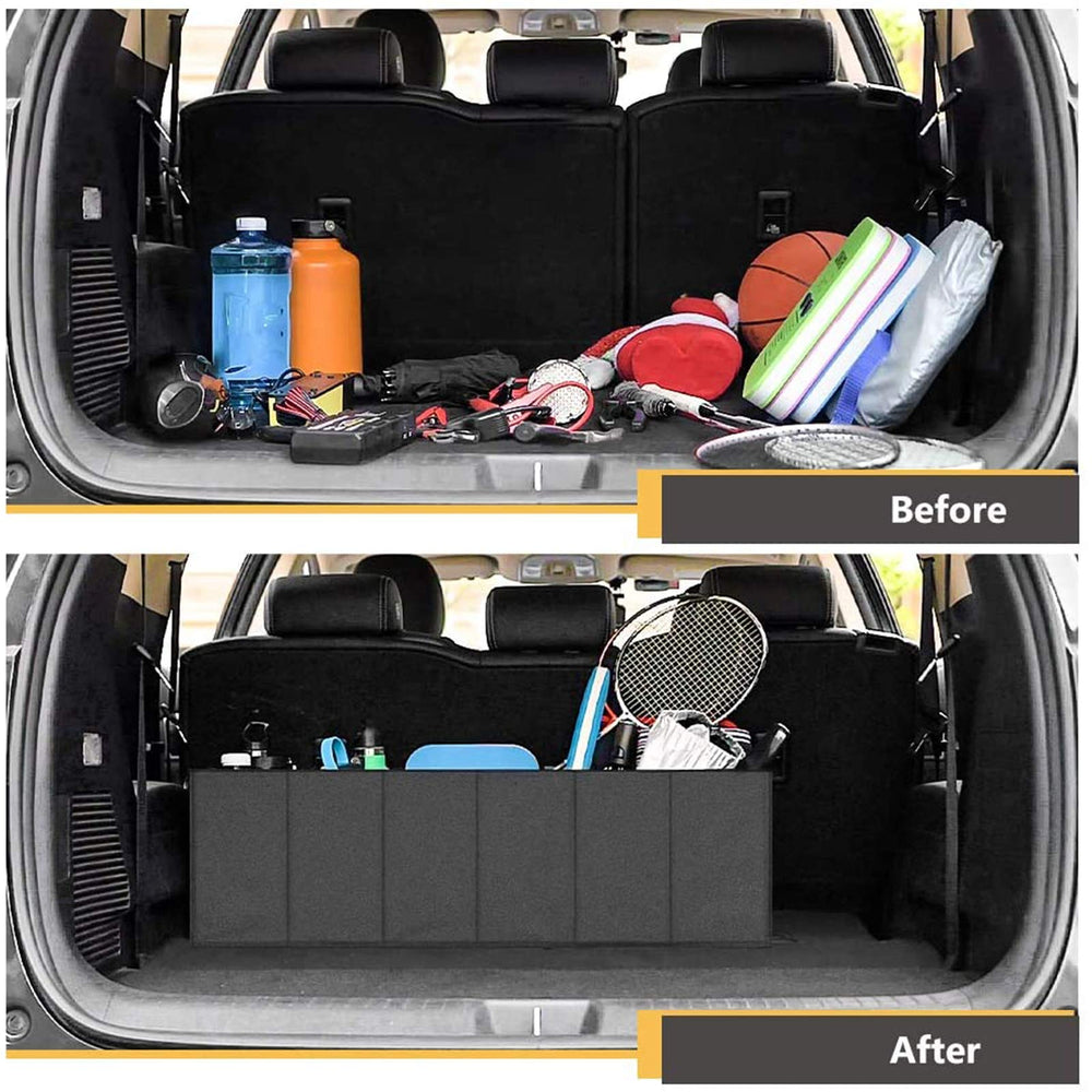 Easy-clean, stain-resistant MIU COLOR trunk organizer stays tidy after shopping.