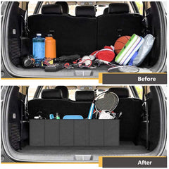 Easy-clean, stain-resistant MIU COLOR trunk organizer stays tidy after shopping.