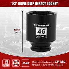 MixPOWER axle nut socket 46mm 6-point for secure wheel and axle fastener work.