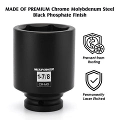 MIXPOWER axle-nut socket shown with impact driver compatibility for quick work