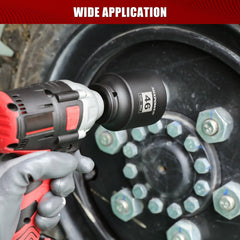 MixPOWER socket shown attached to impact driver for axle nut removal.
