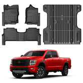 Mixsuper bed mat for Nissan Titan with precise fit protects bed from scratches and spills.